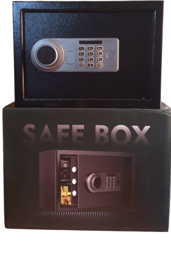 AL002-25 Digital Safe Box Which Has Digital Pin Emergency Keys Access And Features A Steel Body
