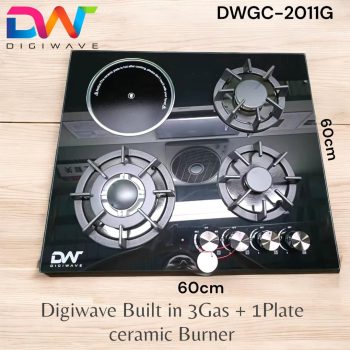 DWGC2011G 3Gas + 1Infered/Ceramic Plate HOB, Auto Ignition Built In/ Table Top, Heatrayz Burner With 1 Year Warranty