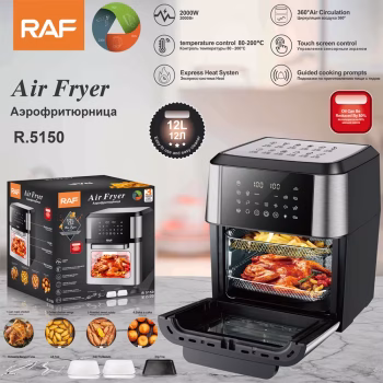 R5150 Air Fryer 12Ltrs / 2000W / Temperature Control 80-200c / Express Heat System/ 360Digree Air Circulation/ Touch Screen Control Guided Cooking Prompts
