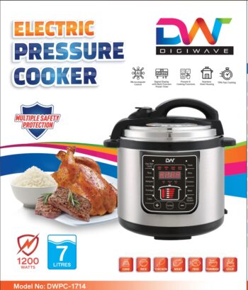 DWPC1713 Electric Pressure Cooker Digital 7Ltrs /1200Watts/ Microcomputer Function/Preset Timer/Overheat Protection With 1 Years Warranty